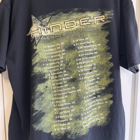 Hinder! Band shirt. Black. Large. 2007 tour t-shirt. Used in good condition. - Picture 2 of 5